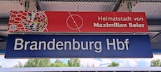 Brandenburg Hauptbahnhof station sign