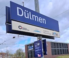 Düelmen station sign