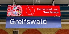Greifswald station sign
