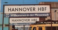 Hannover station sign