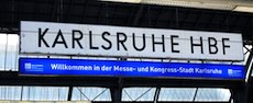 Karlsruhe station sign