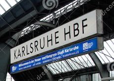 Karlsruhe station sign
