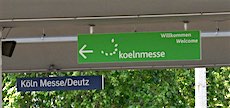 Köln Messe/Deutz station sign