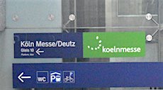 Köln Messe/Deutz station sign