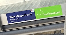 Köln Messe/Deutz station sign
