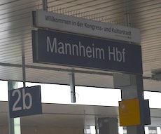 Mannheim Hbf station sign