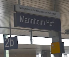 Mannheim Hauptbahnhof station sign