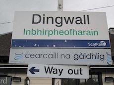 Dingwall station sign