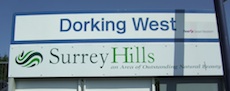 Dorking West station sign