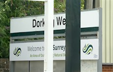 Dorking West station sign