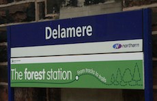 Delamere station sign