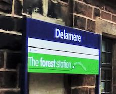 Delamere station sign