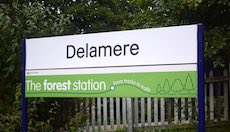 Delamere station sign