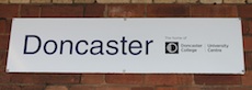 Doncaster station sign