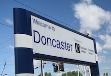 Doncaster station sign