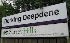 Dorking Deepdene station sign