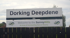 Dorking Deepdene station sign