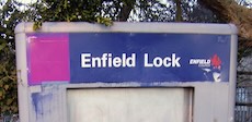 Enfield Lock station sign