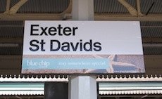 Exeter St Davids station sign