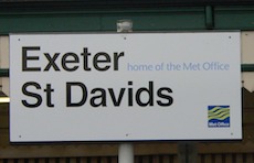 Exeter St Davids station sign