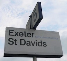 Exeter St Davids station sign