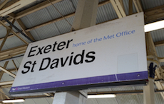 Exeter St Davids station sign