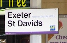 Exeter St Davids station sign