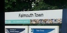 Falmouth Town station sign