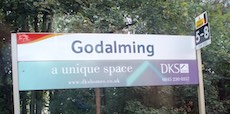 Godalming station sign
