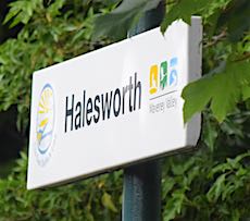 Halesworth station sign