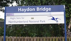 Haydon Bridge station sign
