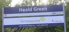 Heald Green station sign