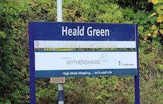 Heald Green station sign