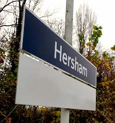 Hersham station sign