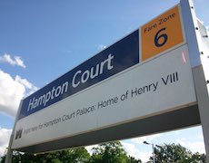 Hampton Court station sign