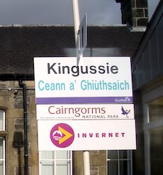 Kingussie station sign