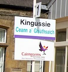 Kingussie station sign