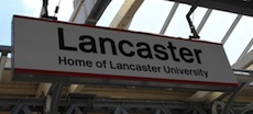 Lancaster station sign