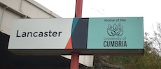 Lancaster station sign