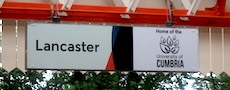 Lancaster station sign