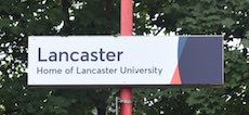 Lancaster station sign
