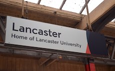 Lancaster station sign