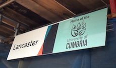 Lancaster station sign