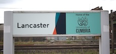 Lancaster station sign