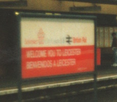 Leicester station sign