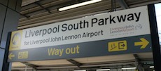 Liverpool South Parkway station sign