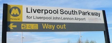 Liverpool South Parkway station sign