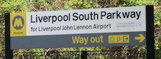 Liverpool South Parkway station sign