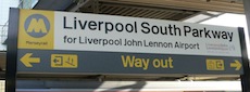 Liverpool South Parkway station sign