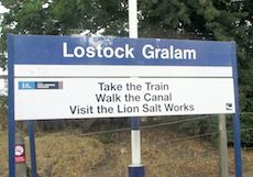 Lostock Gralam station sign